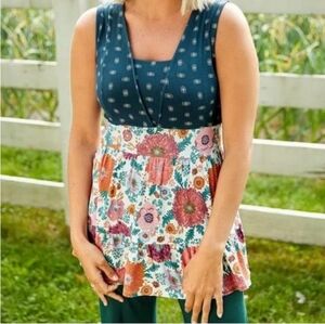 Matilda Jane Blue and Floral Tank Top